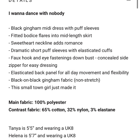 Disturbia Black Midi A-line Dress with Puff Sleeves and Sweetheart Neckline - Picture 5 of 5